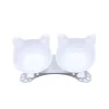 Pet cat and dog food bowl, cat ear and neck guard double bowl, tilted cat and dog food bowl, cat paw bottom double bowl manufacturer wholesale Specification image